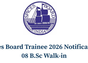 Spices Board Trainee 2026 Notification : 08 B.Sc Walk-in