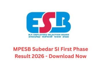 MPESB Subedar SI First Phase Result 2026
