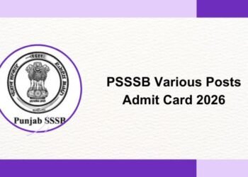PSSSB Various Posts Admit Card 2026