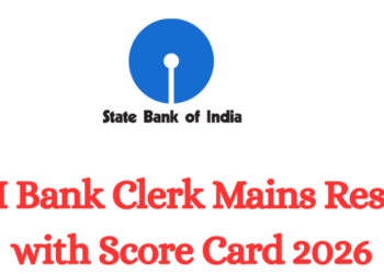 SBI Bank Clerk Mains Result with Score Card 2026