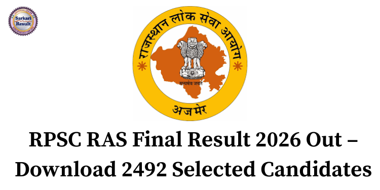 RPSC RAS Final Result 2026 Out – Download 2492 Selected Candidates